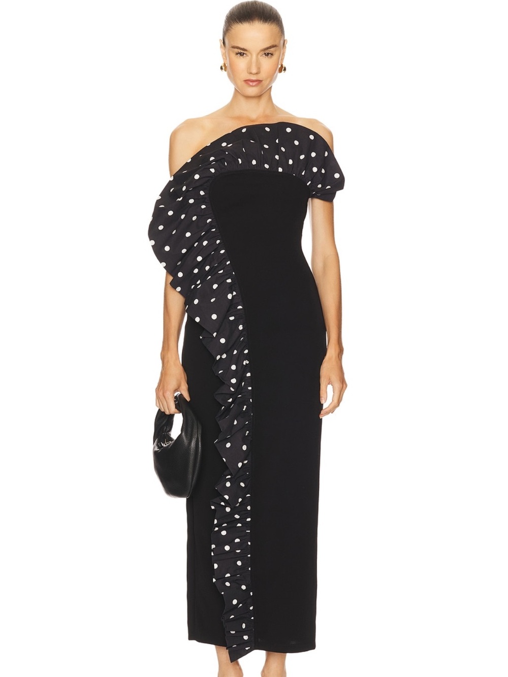 Beautiful black ruffle polka dot dress